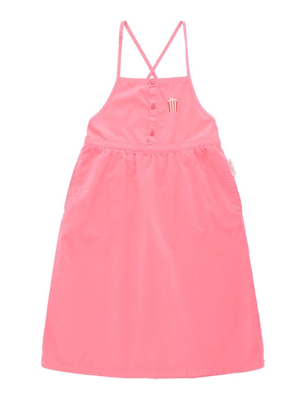 Tiny cottons popcorn cross back dress rose red pink girls size 6